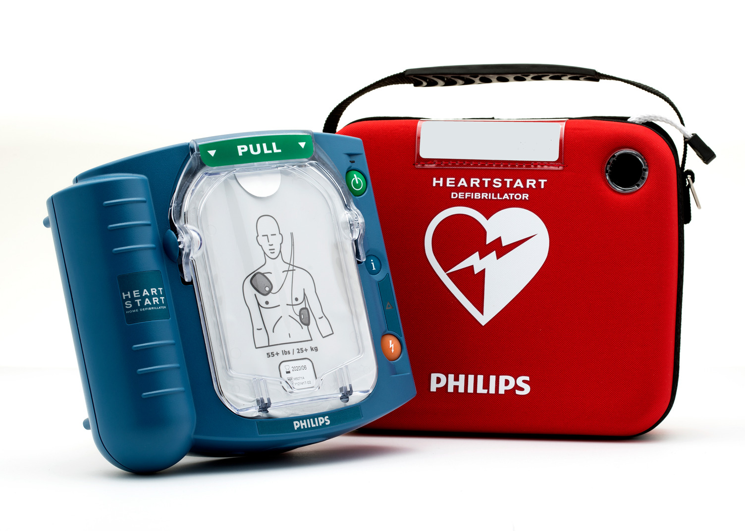 A professional defibrillator used for administering first aid.